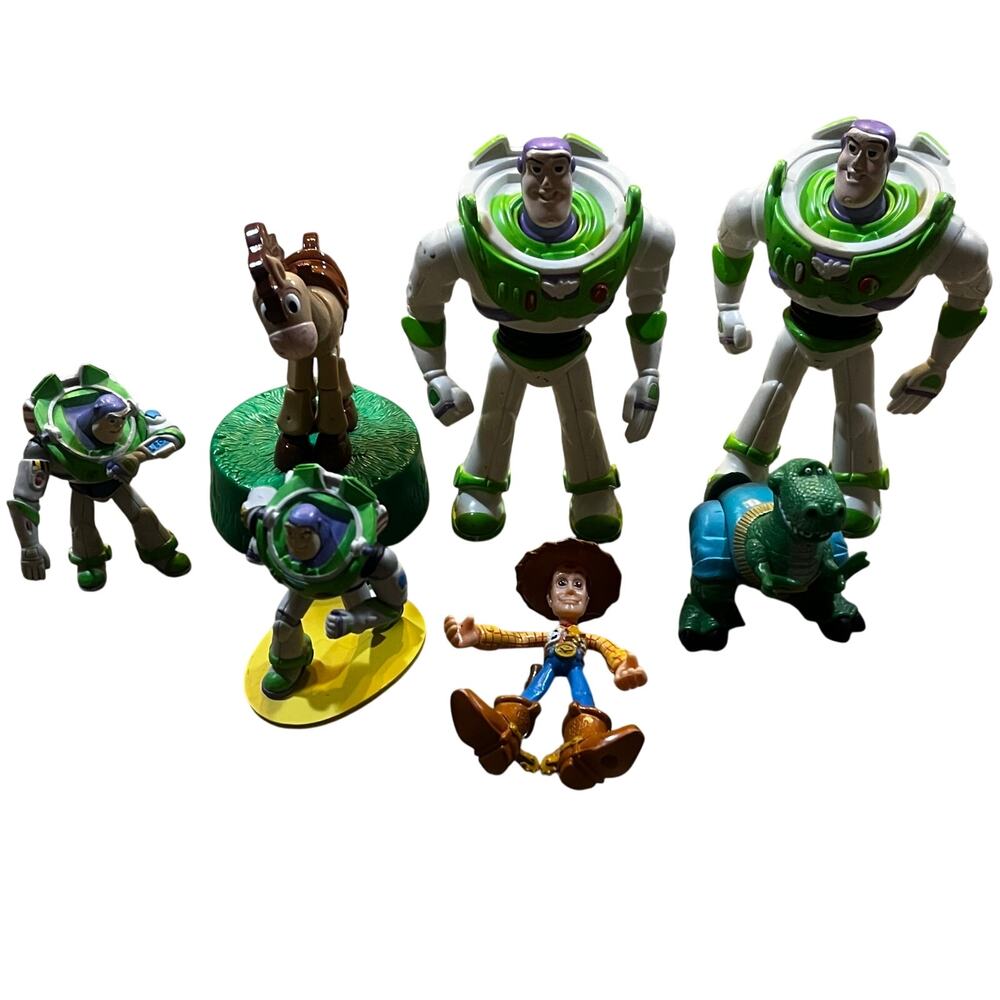 Disney Pixar Toy Story Figure Lot Buzz Lightyear Woody Rex Bullseye Toys Bundle